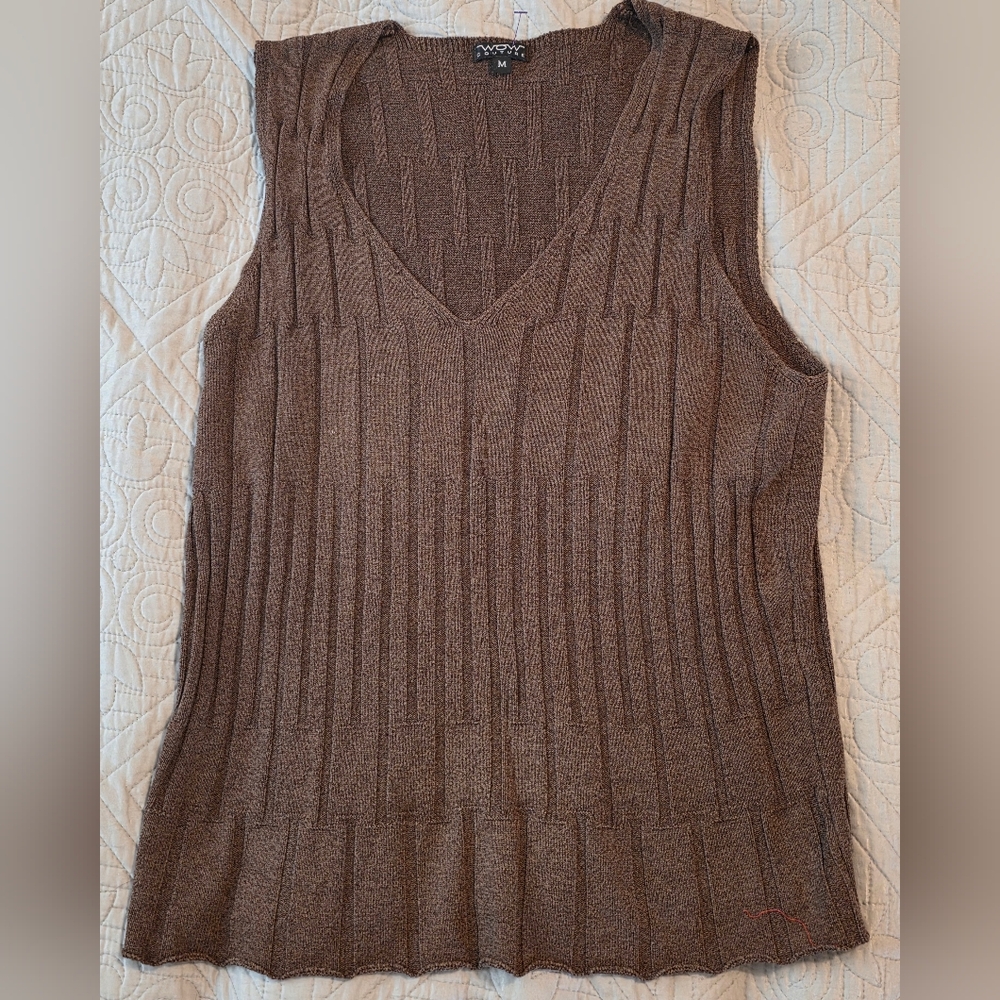 Vintage Wow Couture Brown Sweater Tank Top